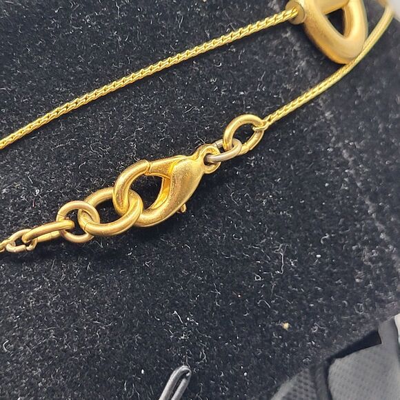 Vintage 80s goldtone Geometric Station Necklace Long Strand 30in - Picture 2 of 4